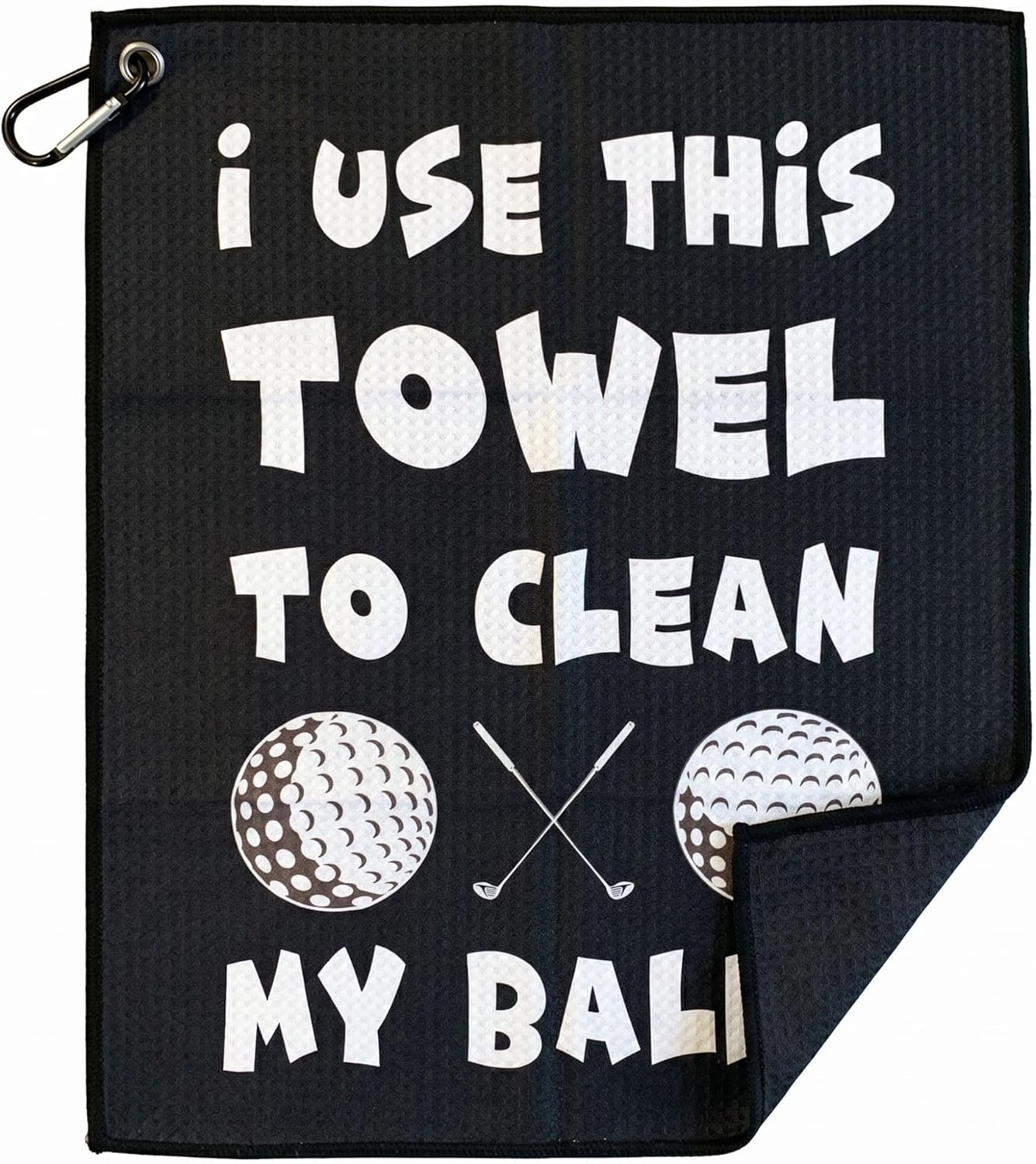 SHANKITGOLF Funny Golf Towel with Bag Clip, Waffle Weave Microfiber Towel for Cleaning Golf Clubs & Balls, Funny Golf Gift for Golfers & Dads