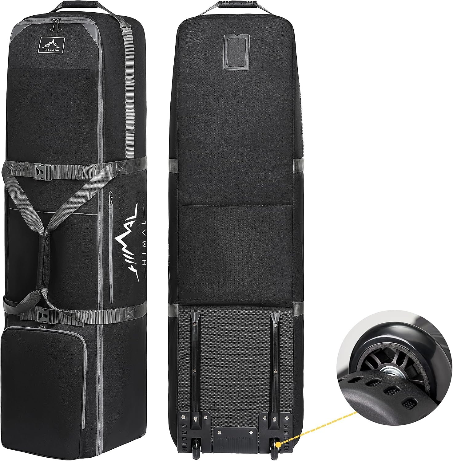 GoHimal Golf Travel Bag with Wheels, 1200D Heavy Duty Oxford Fabric Golf Travel Case for Airlines