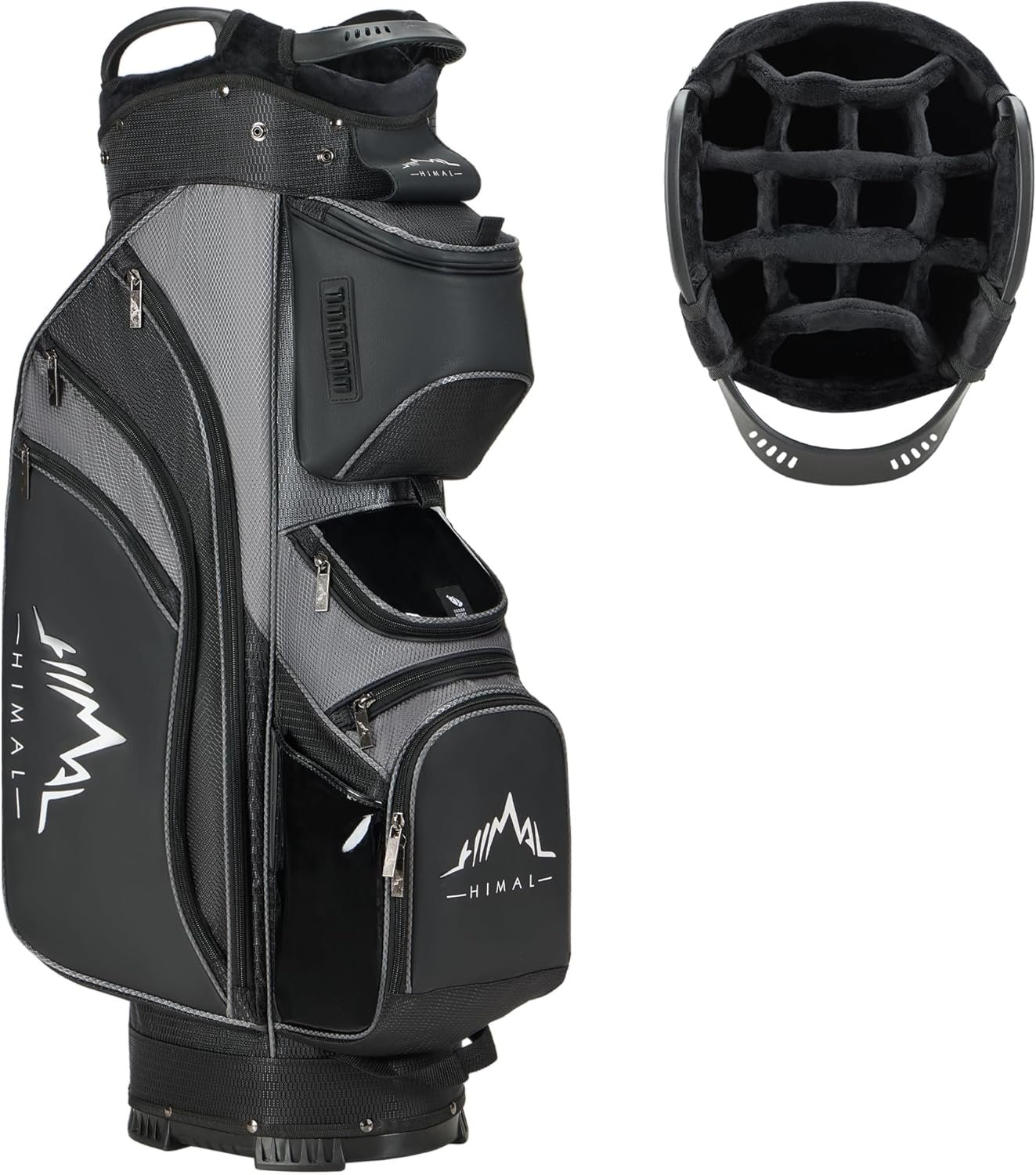 uniHimal 14-Way Golf Cart Bag with Full Length Divider, Golf Bag for Men Women with Plush Top and Magnetic Pocket, Lightweight Golf Club Bag Includes Rain Cover and Cooler Pocket