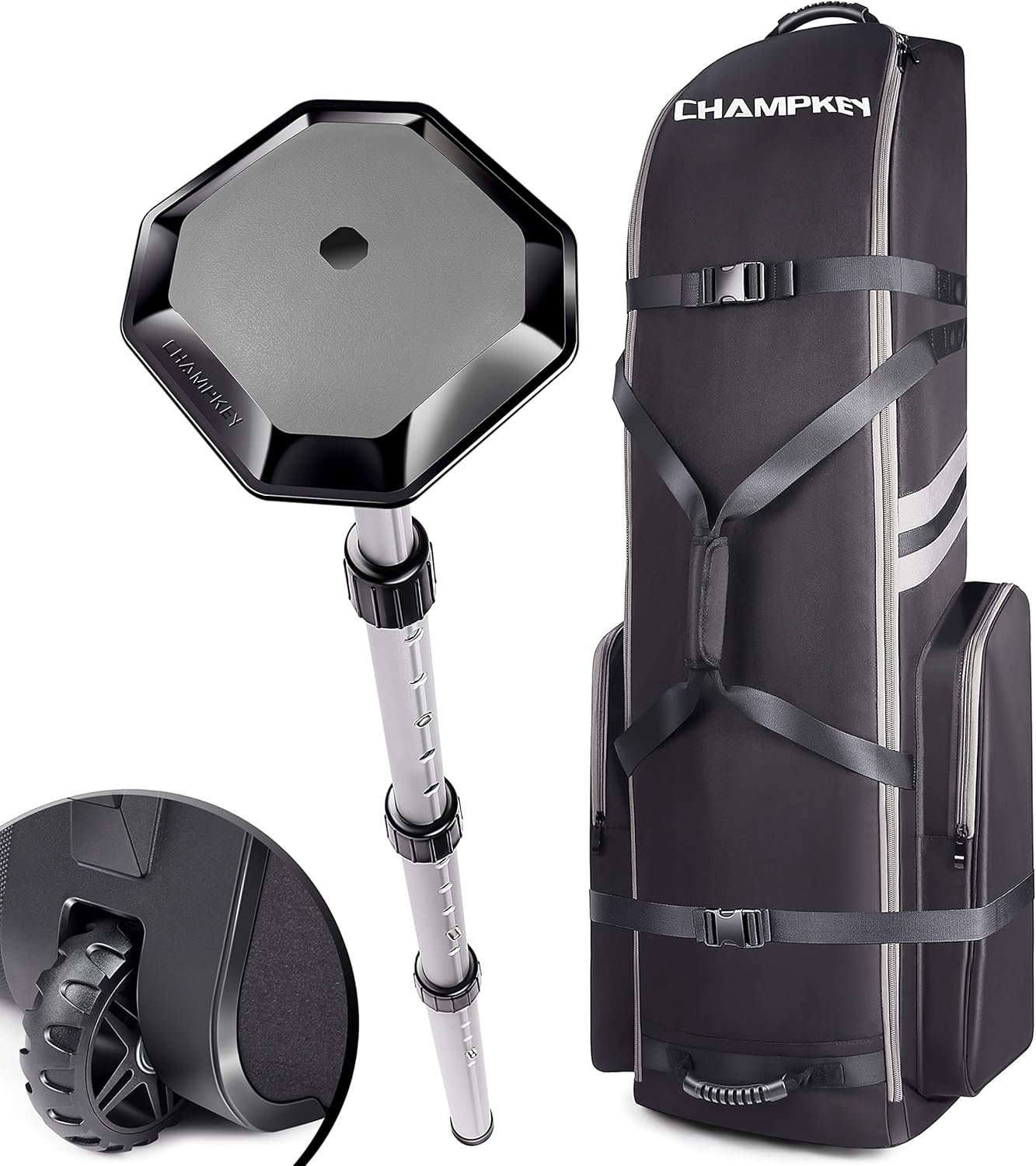 CHAMPKEY Premium Soft-Padded Golf Travel Bag with Anti-Impact Support System – 1200D Oxford Fabric Golf Travel Cover