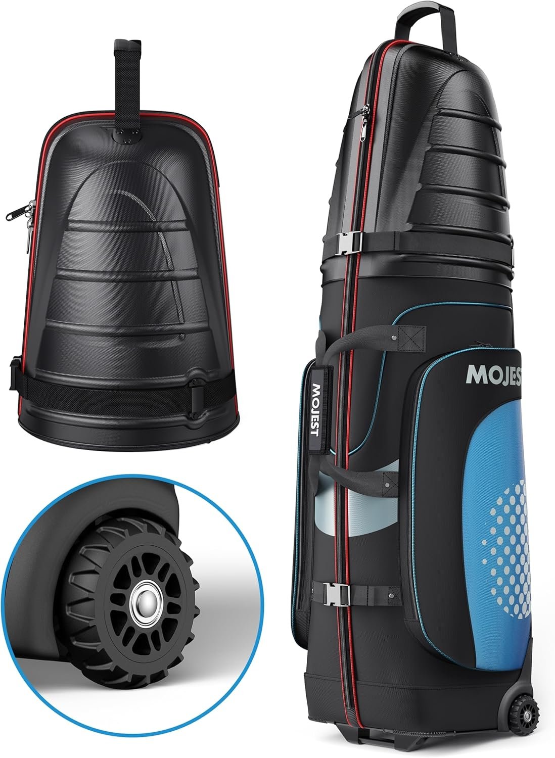 Golf Travel Bags for Airlines with Wheels, Hard Case Top and 1680D Heavy Duty Oxford Protect Golf Clubs, Lightweight and Easy to Maneuver
