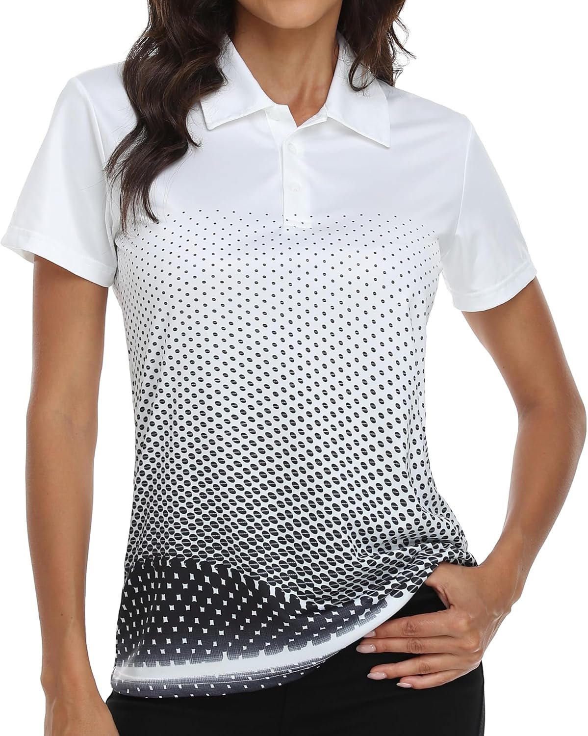 Little Beauty Women’s Golf Polo Shirts Short Sleeve Moisture Wicking Tennis Athletic Shirt with 3 Button