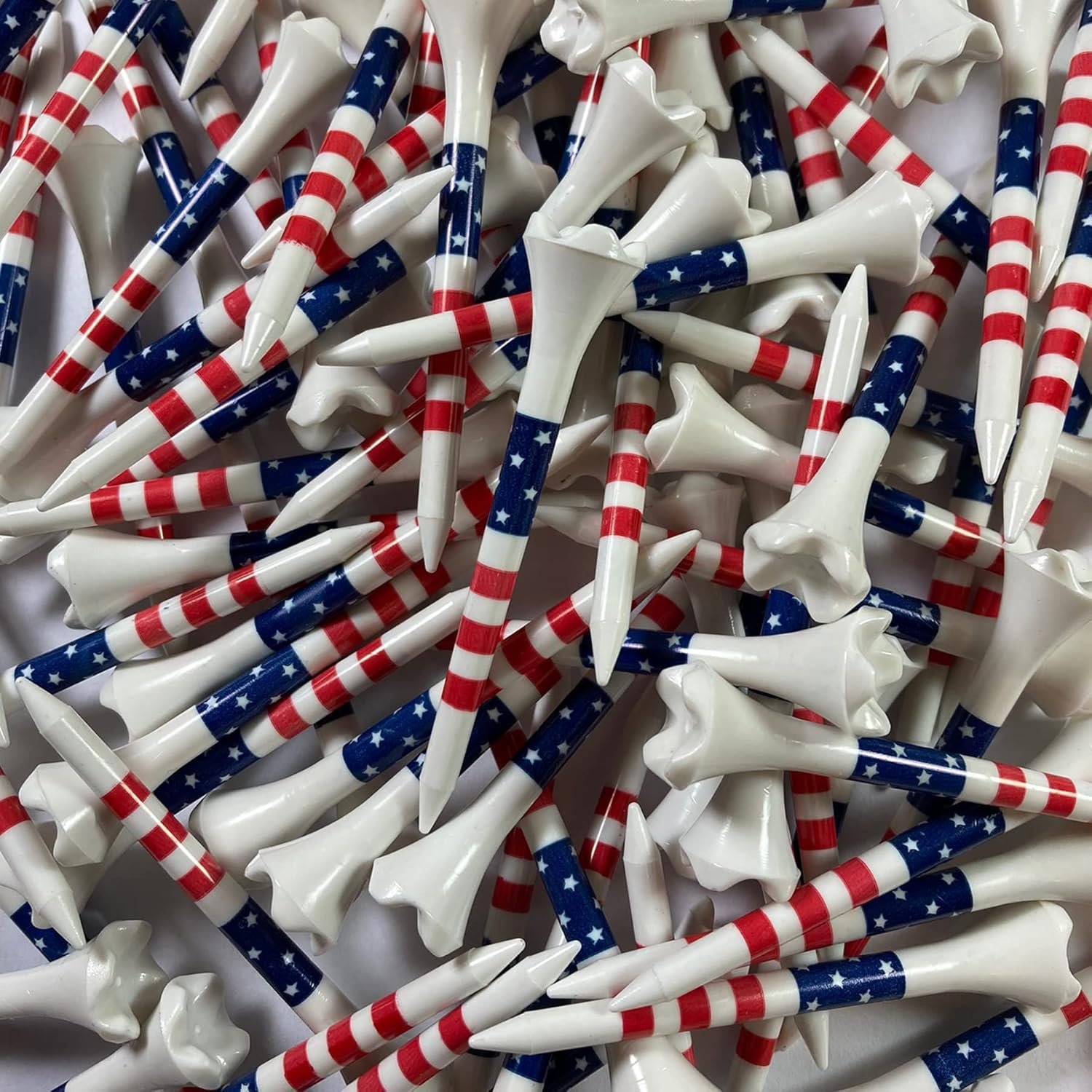 Pride Golf Tee Performance Plastic Golf Tees – Stars and Stripes – 2-3/4″ 100 Count – Designed for Less Friction and Longer Drives – Made in The USA