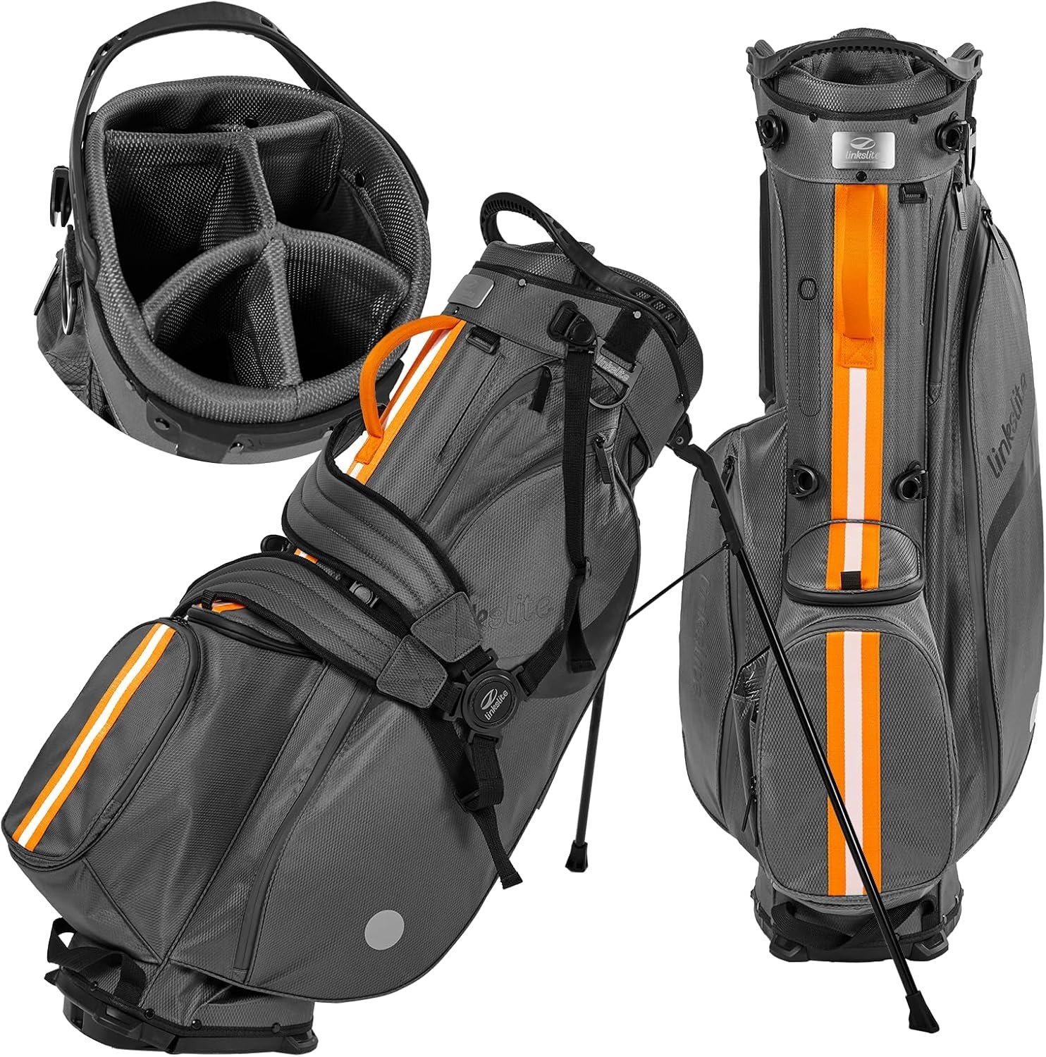 Ultra Lightweight Waterproof Golf Stand Bag with Rain Cover | 5‑Way & 14‑Way Full‑Length Divider | 6 Pockets with Magnetic Access | Dual X‑Strap Easy Carry for Men & Women