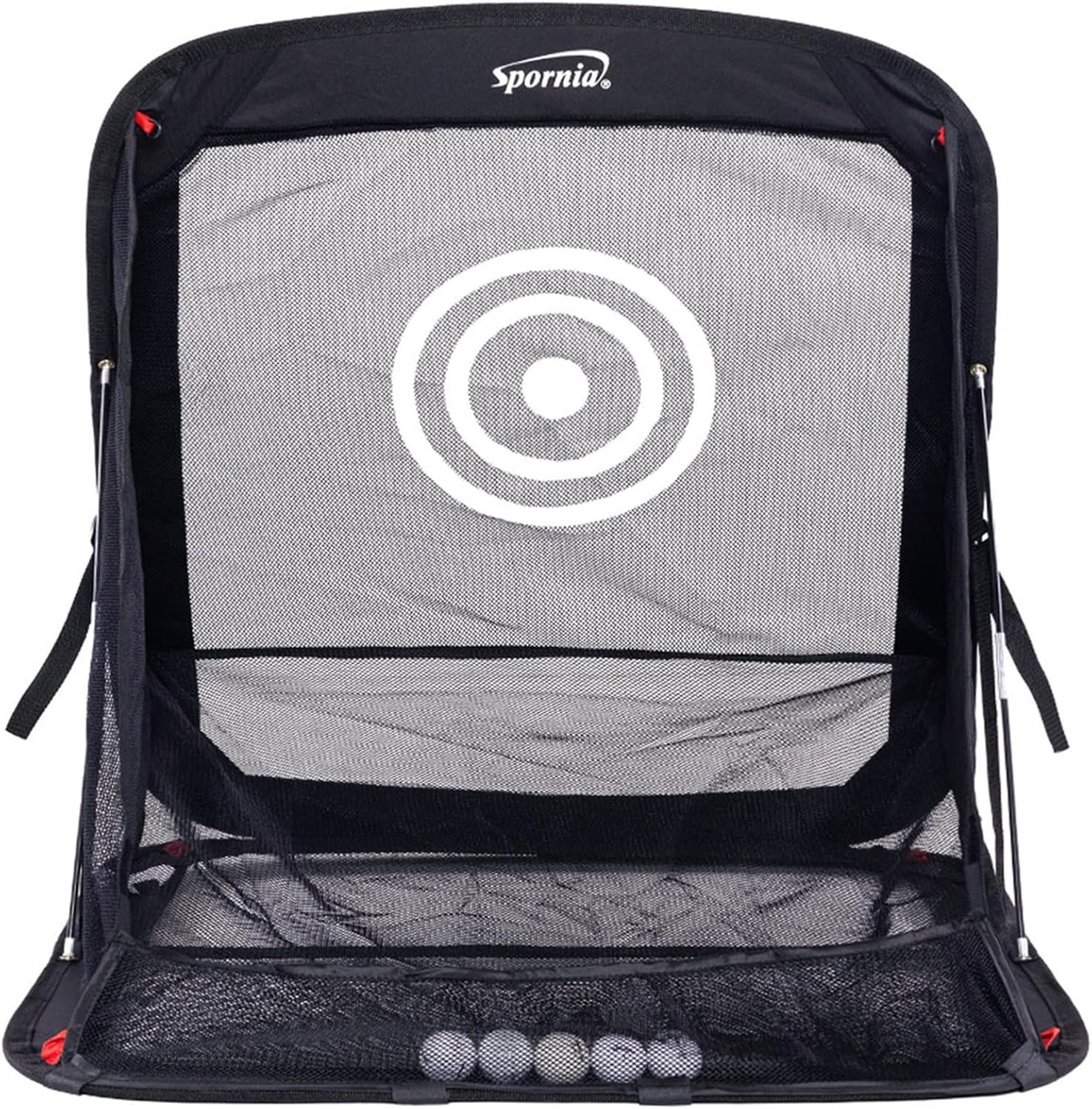 Spornia XL Golf Chipping Net with Auto Ball Return, Attachable Targets & Protective Side Barrier Nets – Extra Large for Superior Practice