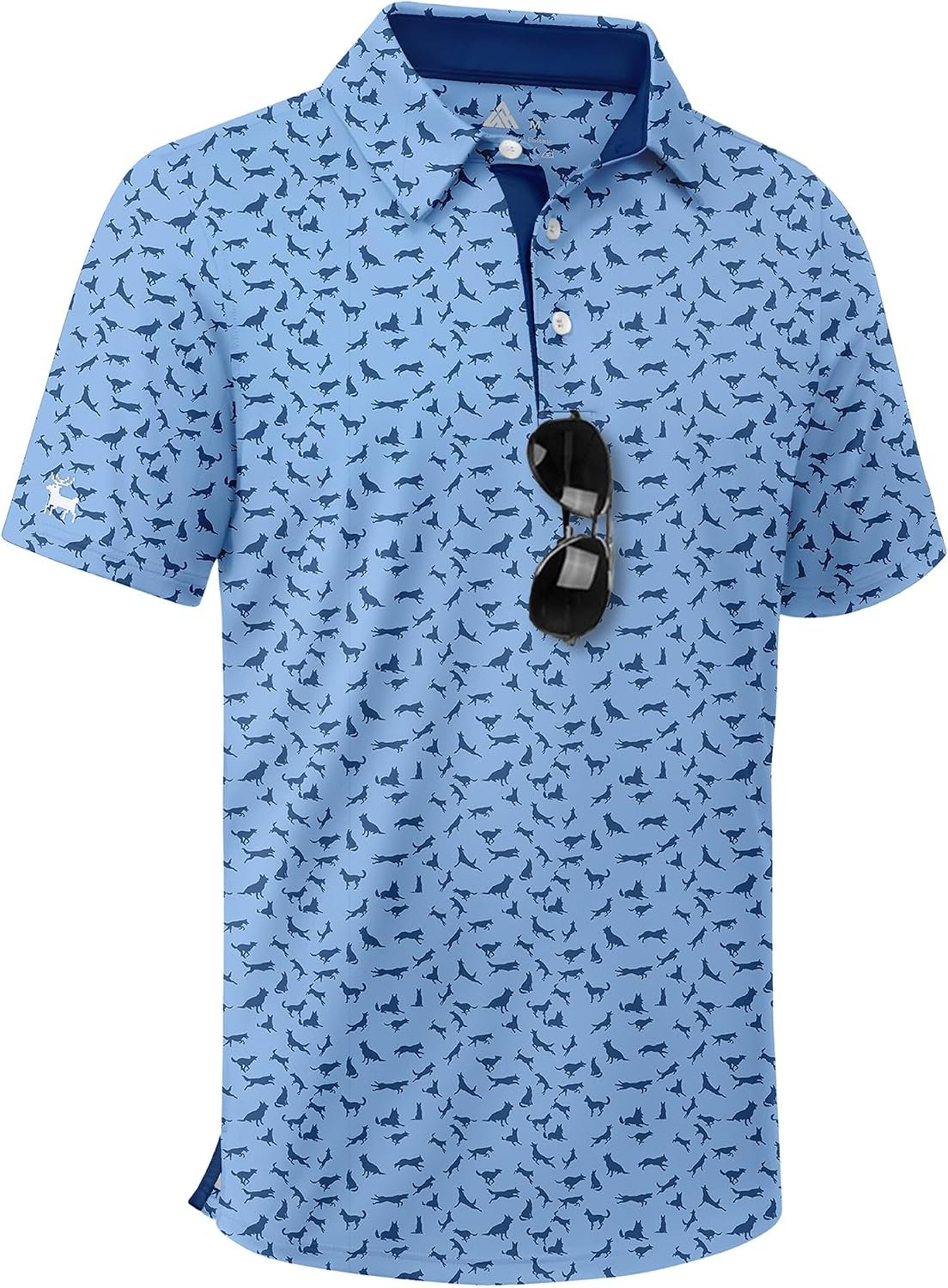 ZITY Boys Golf Polo Shirts Short Sleeve UPF 50+ Print Pattern Shirts for Youth Kids Funny School Uniform Collared T-Shirt