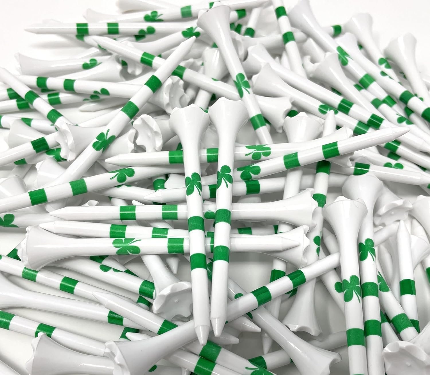 NorthPointe Four Leaf Clover/Shamrock 3 ¼” Plastic Golf Tees – 100 Tees in Bulk