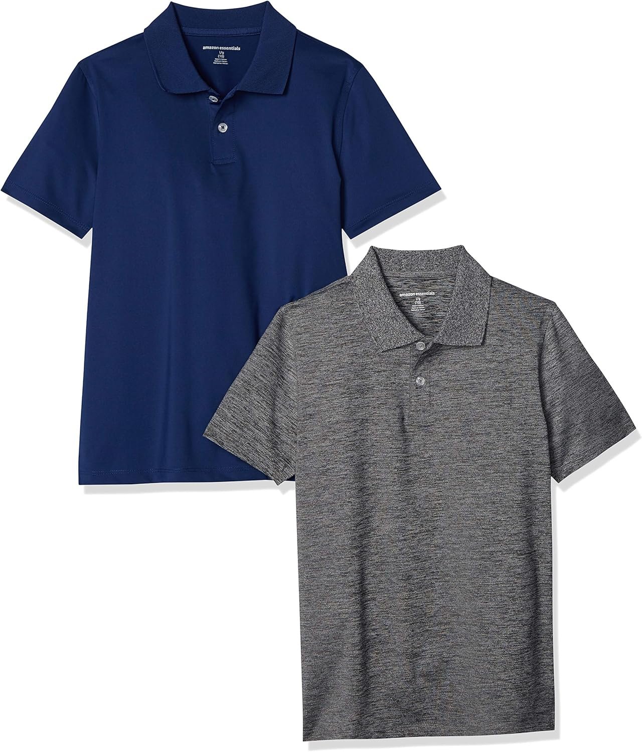 Amazon Essentials Boys and Toddlers’ Short-Sleeve Active Performance Polo Shirts for School Uniform, Pack of 2