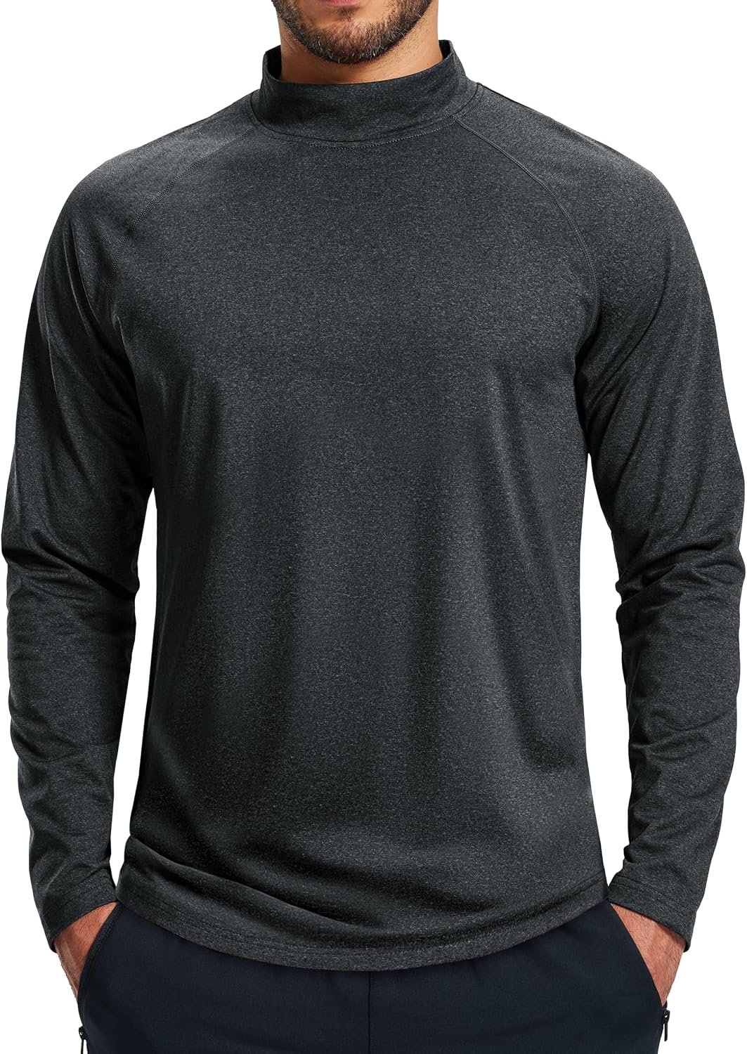 MAGCOMSEN Men’s Thermal Shirts Long Sleeve Fleece Lined Base Layer Undershirts Athletic Warm Winter Workout Top