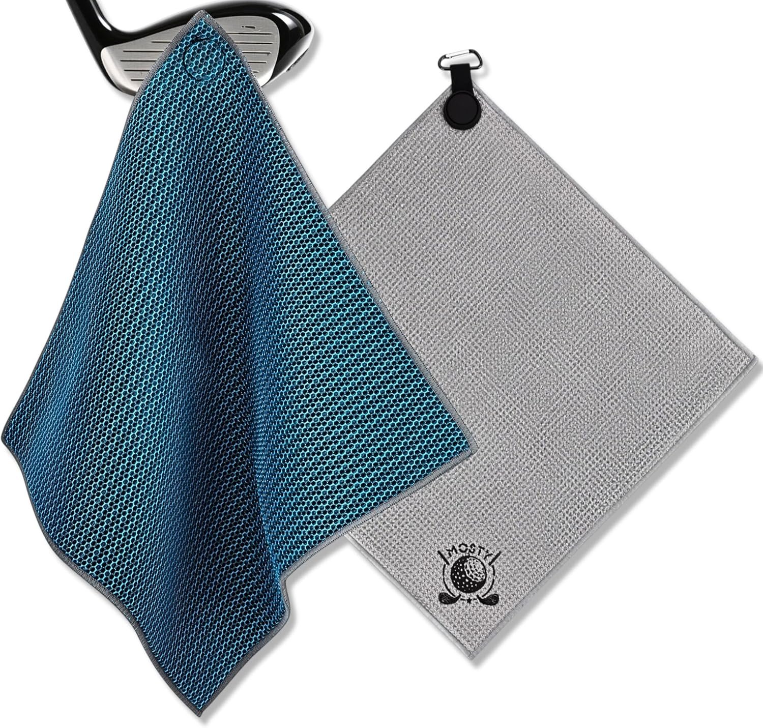 MOSTY Greenside Magnetic Golf Towel, Ultra-Absorbent Microfiber Golf Towel | Strong Magnet for Bags, Carts & Clubs, Premium Golf Accessories, Highly Practical, Durable Gifts for Men and Women