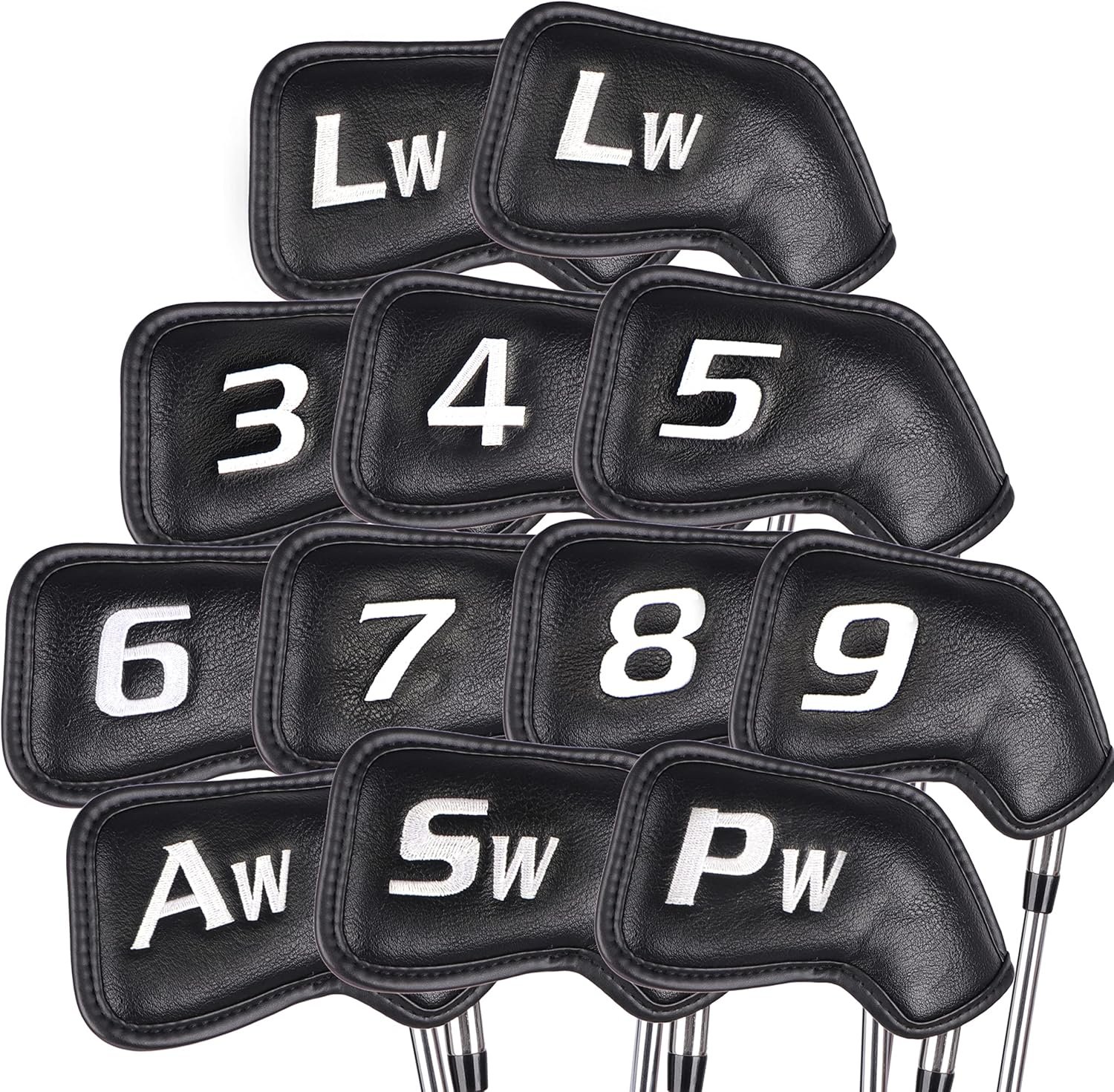 CHAMPKEY Premium Golf Club Covers for Men 12 Pack – Comfortable Polyurethane Golf Iron Covers – Ideal Golf Head Covers for Clubs