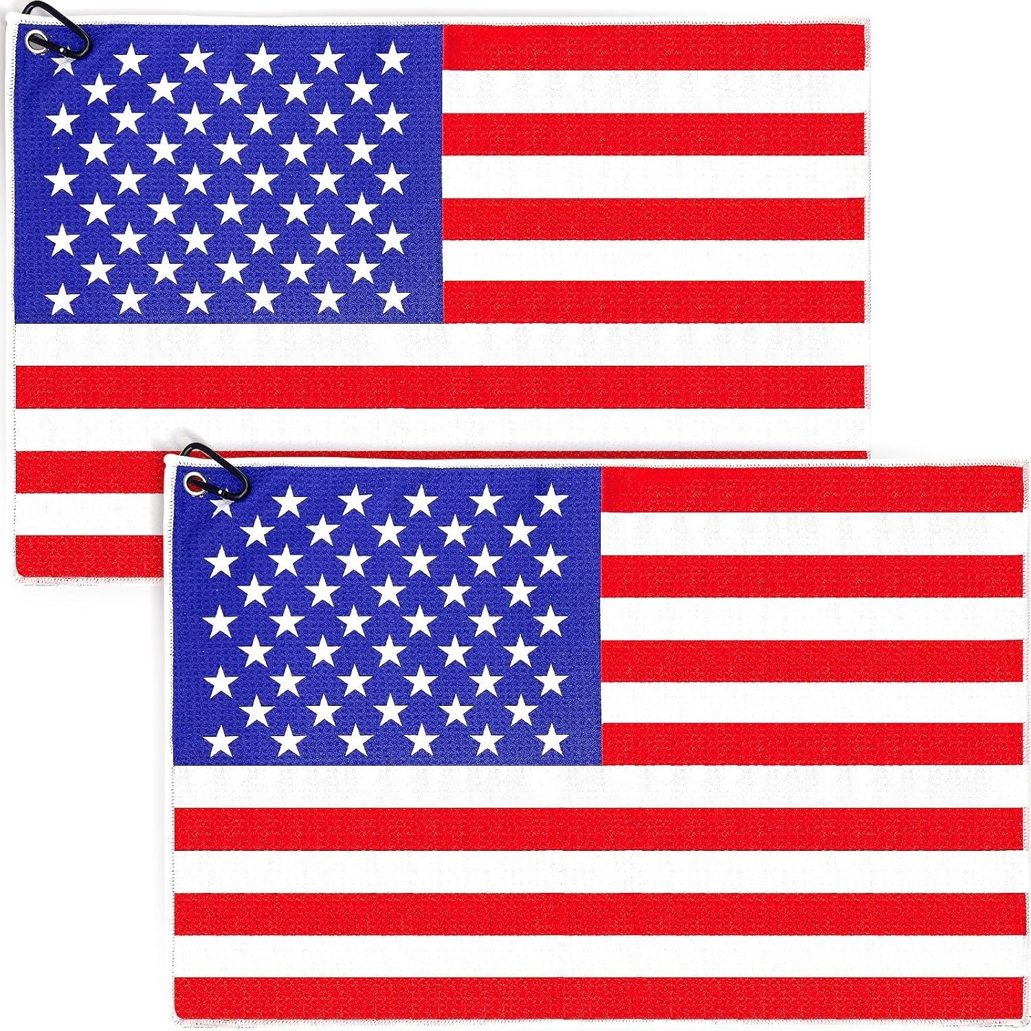 2 Pack American Flag Golf Towels, Microfiber Waffle Golf Towel, Suitable for Men’s Golf Gifts
