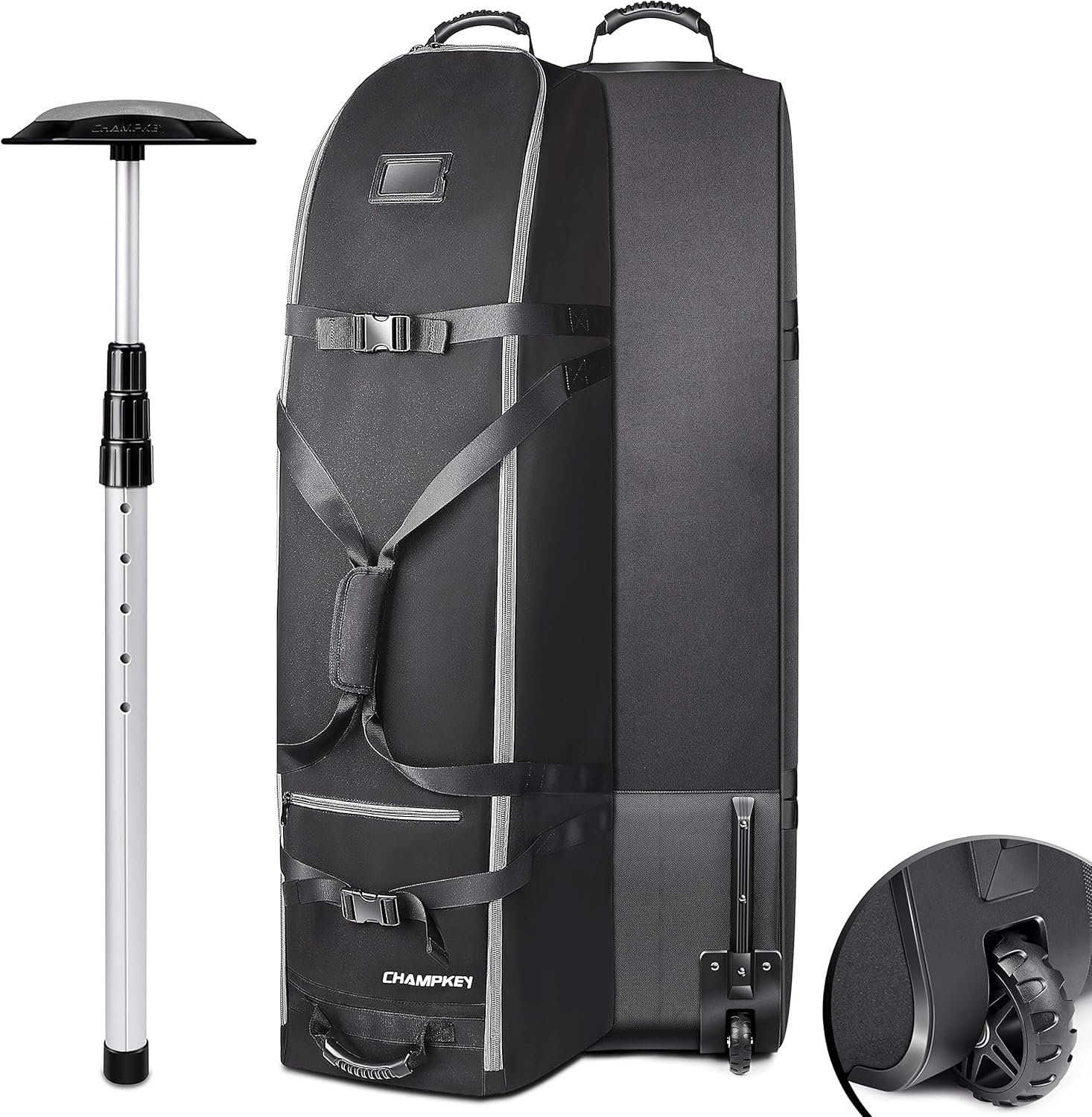 CHAMPKEY Premium Soft-Padded Golf Travel Bags for Airlines – Travel Golf Gags for Airlines with Premium Oxford Fabric and Oversized Wheels