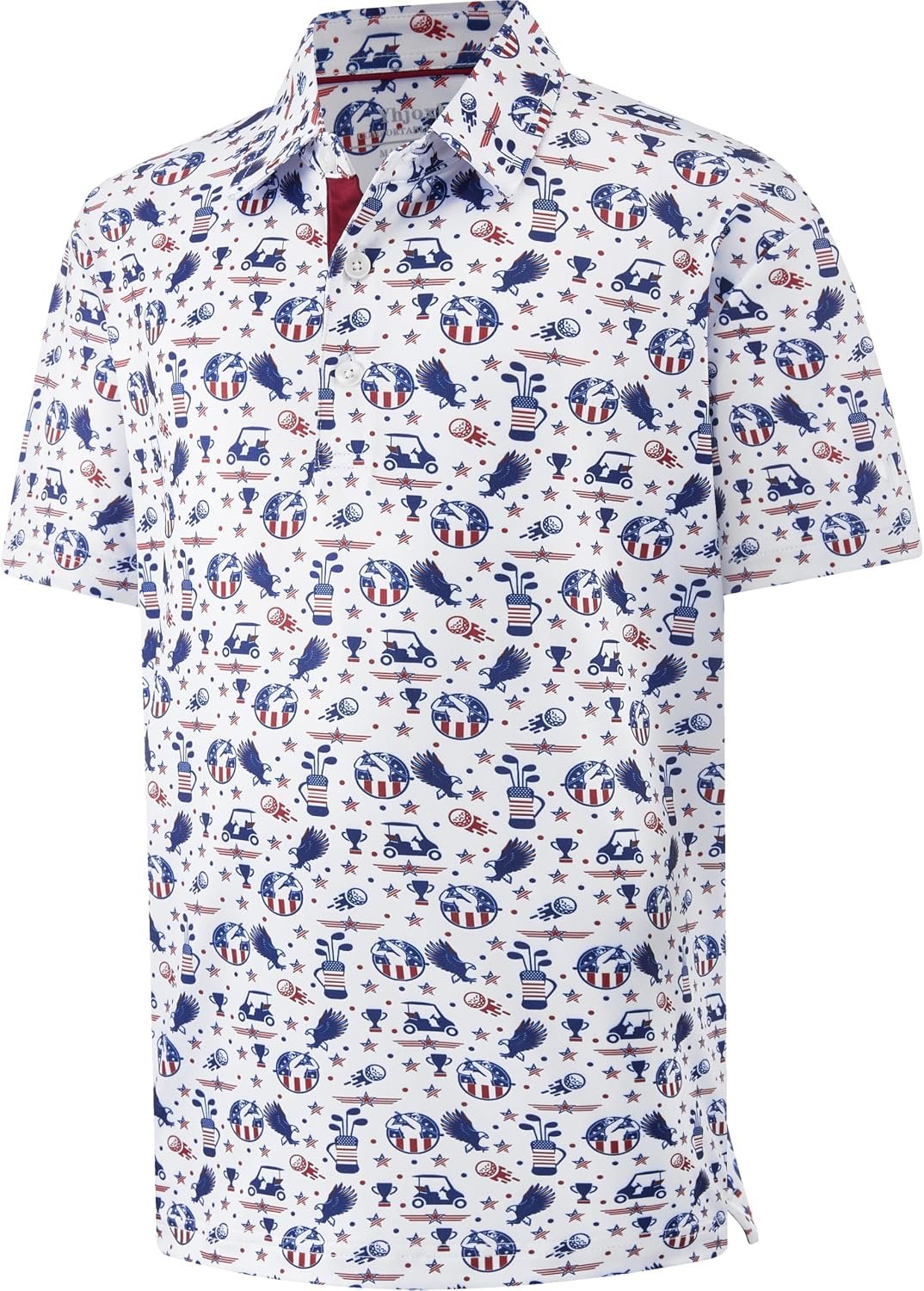 Golf Shirts for Boys Short Sleeve Moisture Wicking Dry Fit Performance Kids Youth Sport Funny Print Boy Polo Shirts