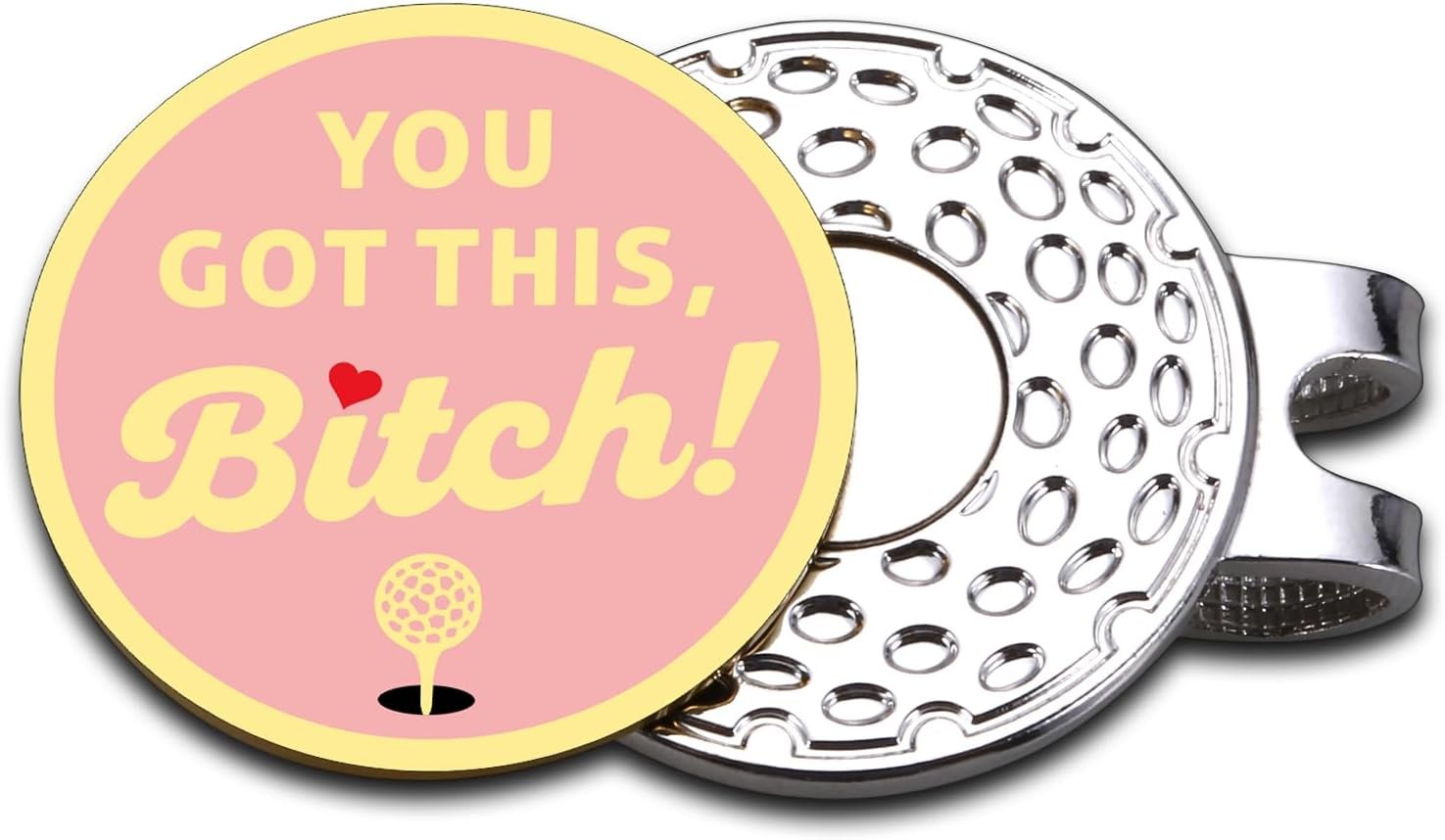 Golf Accessories for Women Girls- Funny Pink Golf Ball Marker with Hat Clip Gifts for Women Birthday Retirement, Golfers Basket Stuffers Golfing Accessories for Woman Wife Girlfriend Friends Coworker