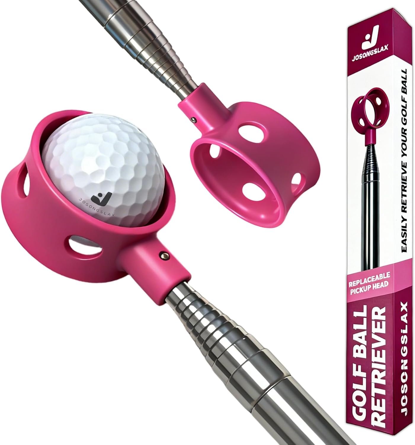 Golf Ball Retriever Telescopic for Water, 9/12/15/20Ft GolfBall Grabber Tool, Golf Accessories Gifts for Men, Women & Golfers, Golf Balls Picker with Stainless Steel Shaft & Rubber Grip