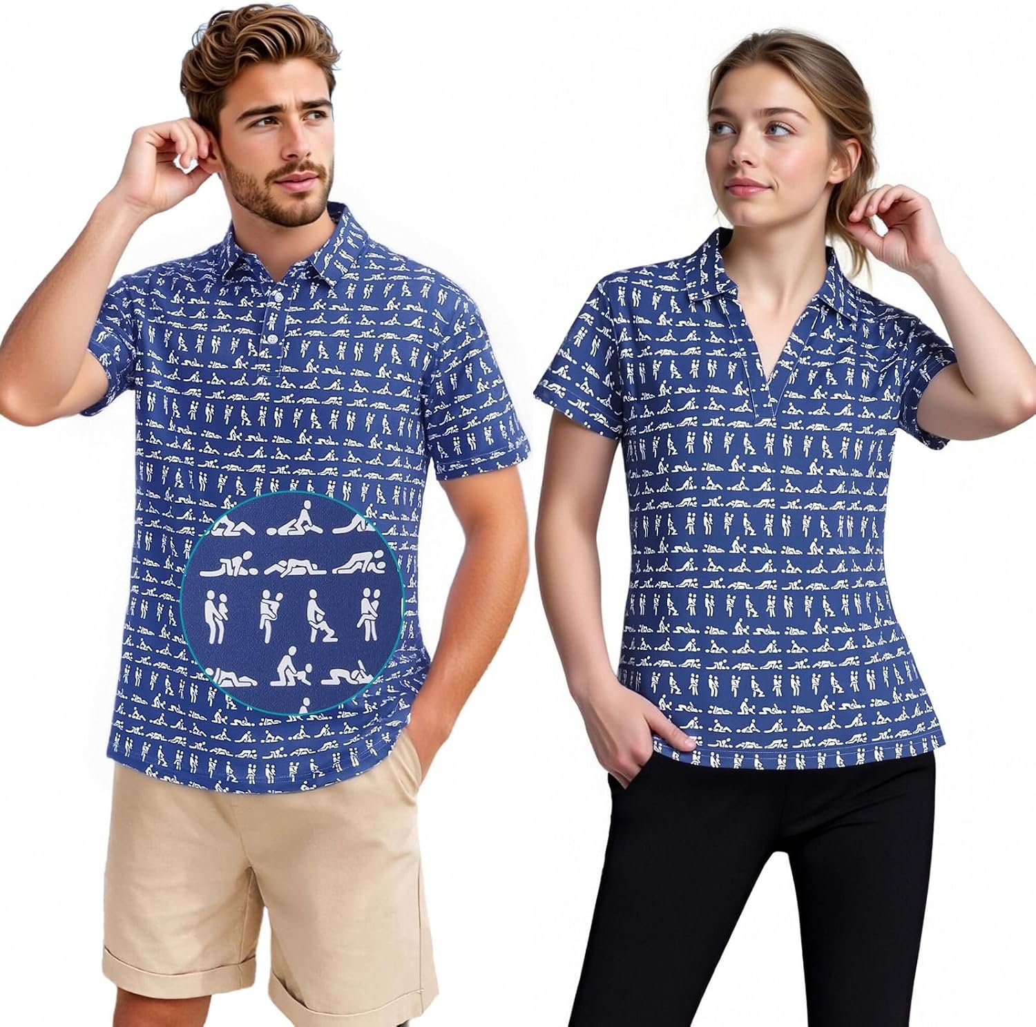 Matching Golf Shirts for Couples Funny Golf Polo Shirts for Men Women Crazy Fun Polos Couples Matching Outfits
